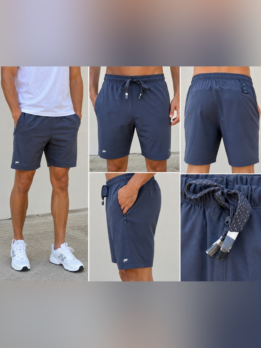 Fabletics Men’s The One Short 7” Navy Grayish Athletic Shorts Size XL